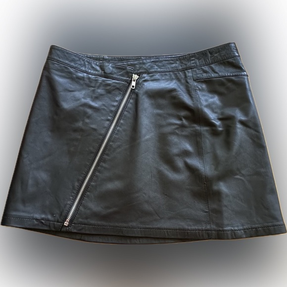 Barneys New York CO-OP Dresses & Skirts - Barney’s New York CO-OP Black Leather Wrap Mini Skirt Medium